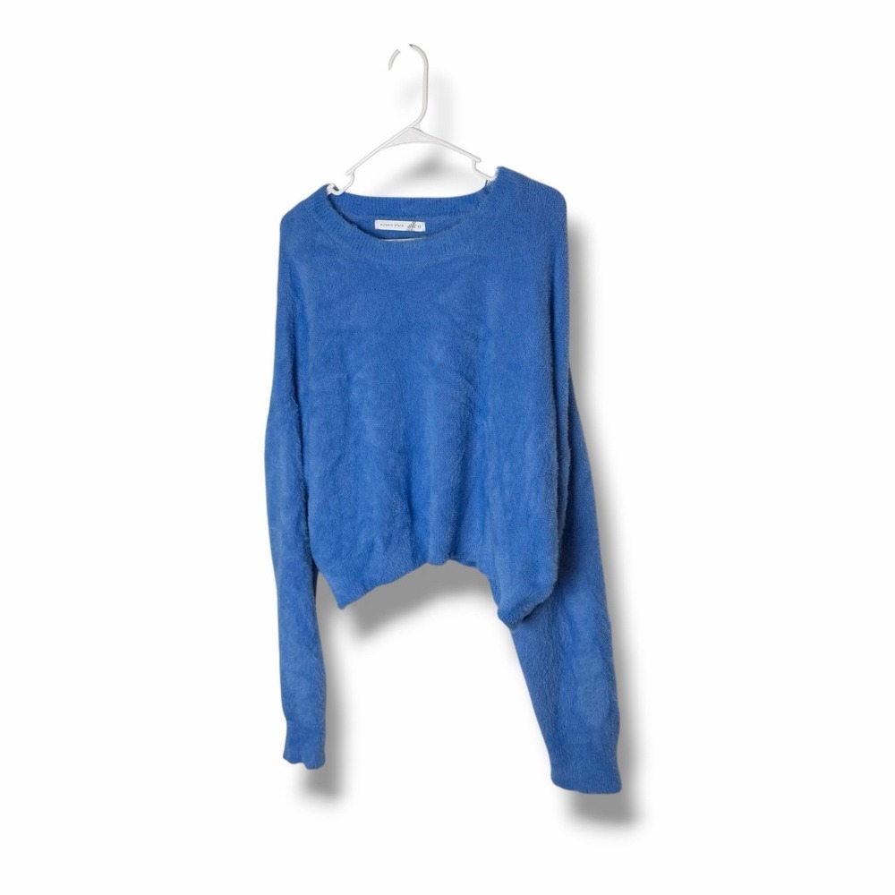 Altard State Blue Fuzzy Soft Cropped Sweater Size XXL